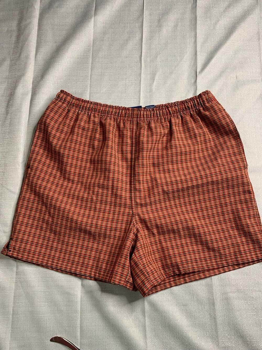 Utility Quality Clothing Vintage Plaid Mesh-Lined Swim Trunks